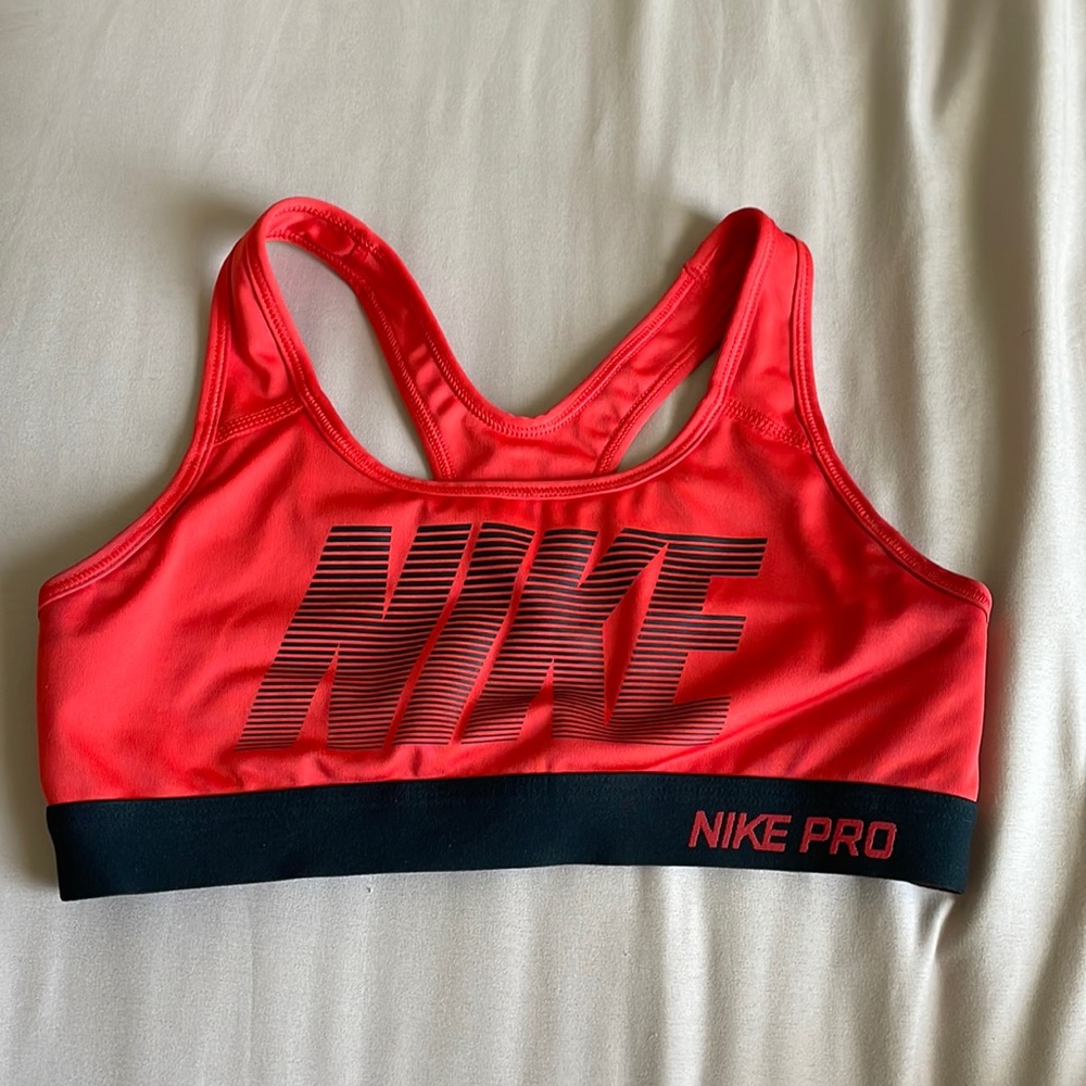 Red Nike sports bra